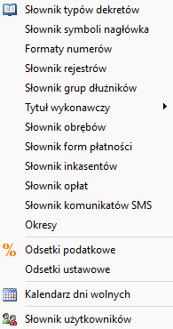 Menu słowniki